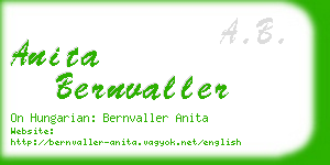 anita bernvaller business card